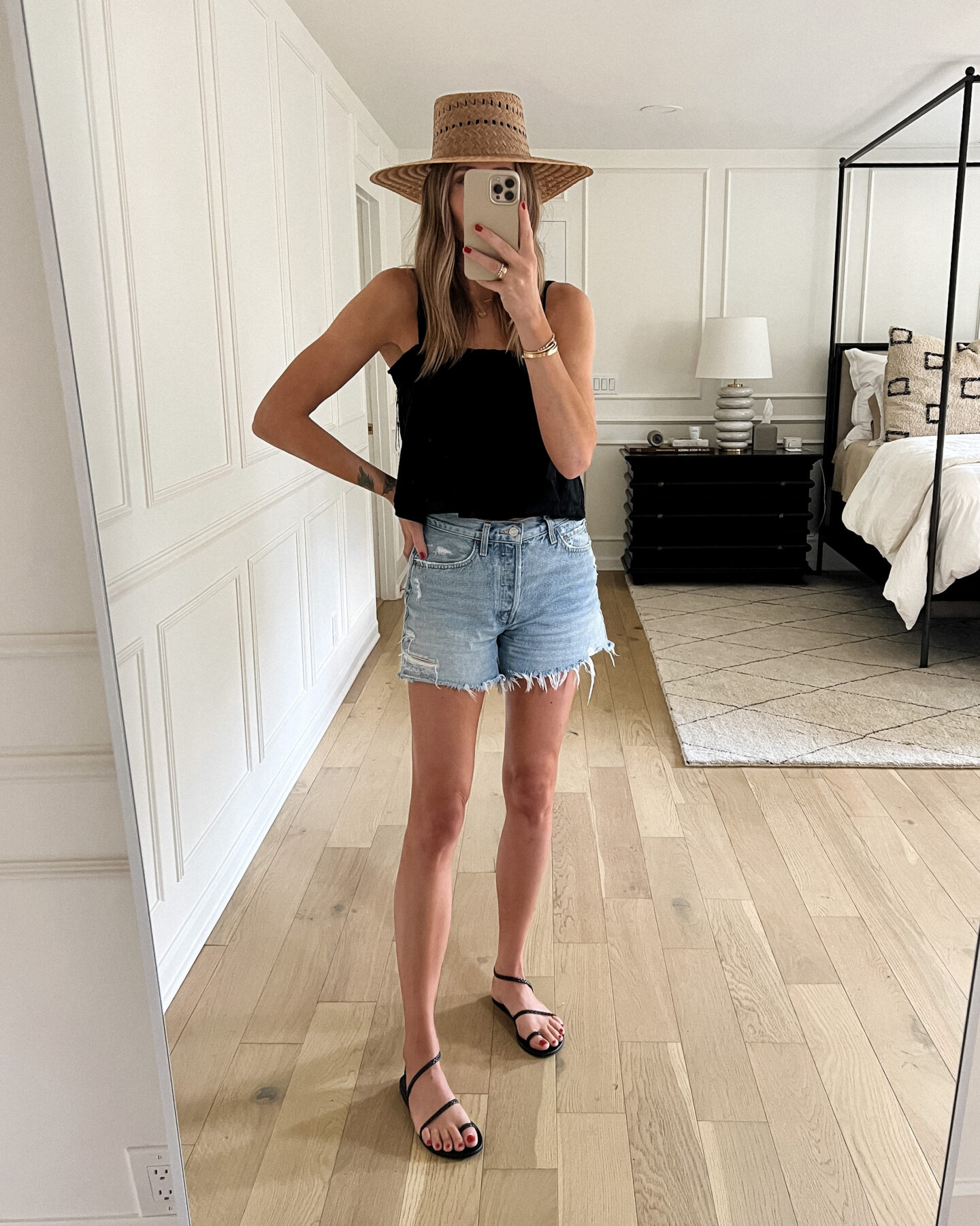 Fashion Jackson Wearing Brixton Prairie Ii Sun Hat Heidi Merrick BALLERINE TOP Lspace Black Sarong Ancient Greek Eleftheria Sandals Black Tank AGOLDE Parker Long Denim Swapmeet Eleftheria Sandals