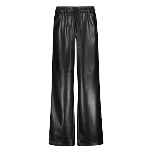 MAYSON the label BLACK VEGAN LEATHER DRAWSTRING PANTS