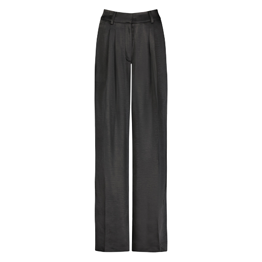 MAYSON the label BLACK SATIN WIDE LEG TROUSERS