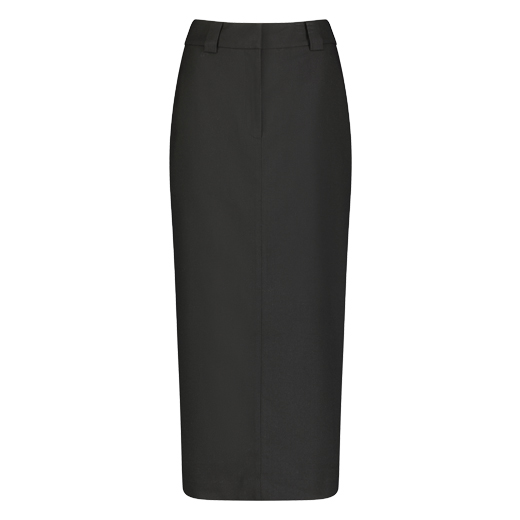 MAYSON the label BLACK TWILL COLUMN MAXI SKIRT