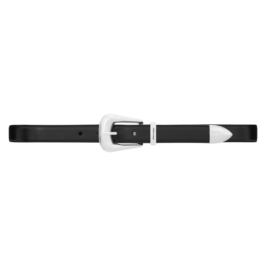 saint laurent Folk Buckle Belt In Smooth Leather black