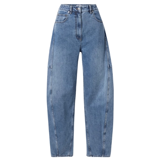 TIbi Sid paneled high-rise tapered jeans