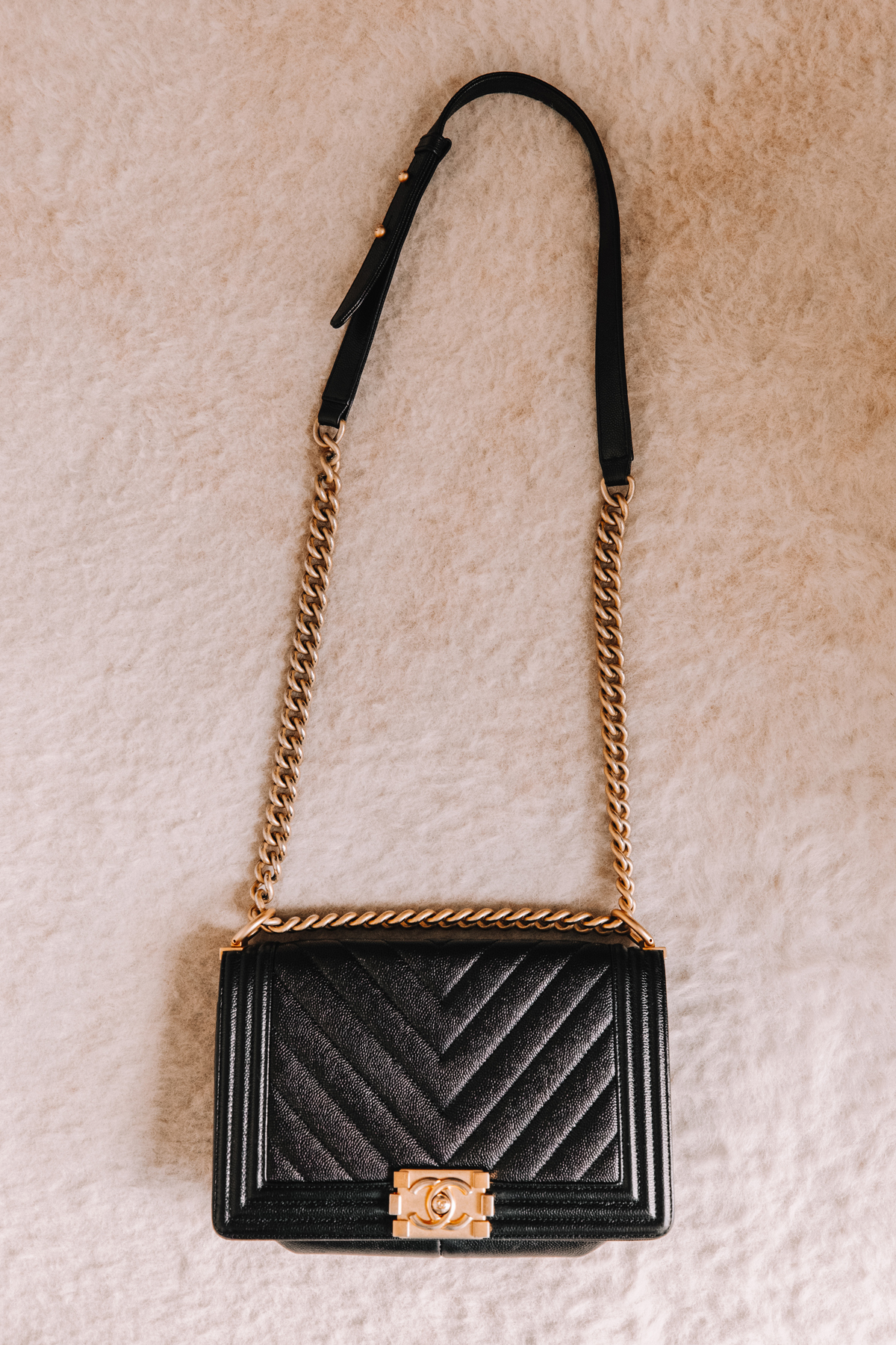 Fashion Jackson Chanel Boy Bag Chevron Old Medium Black 2