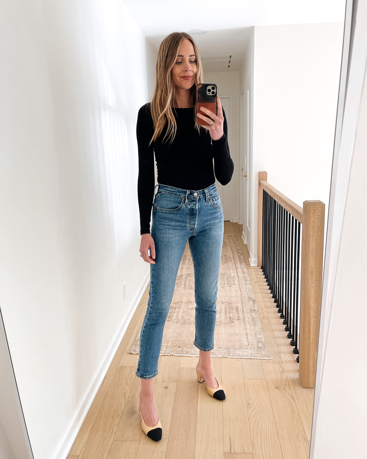 Fashion Jackson Wearing Levis 501 Skinny Jeans Review Black Bodysuit Chanel Slingbacks