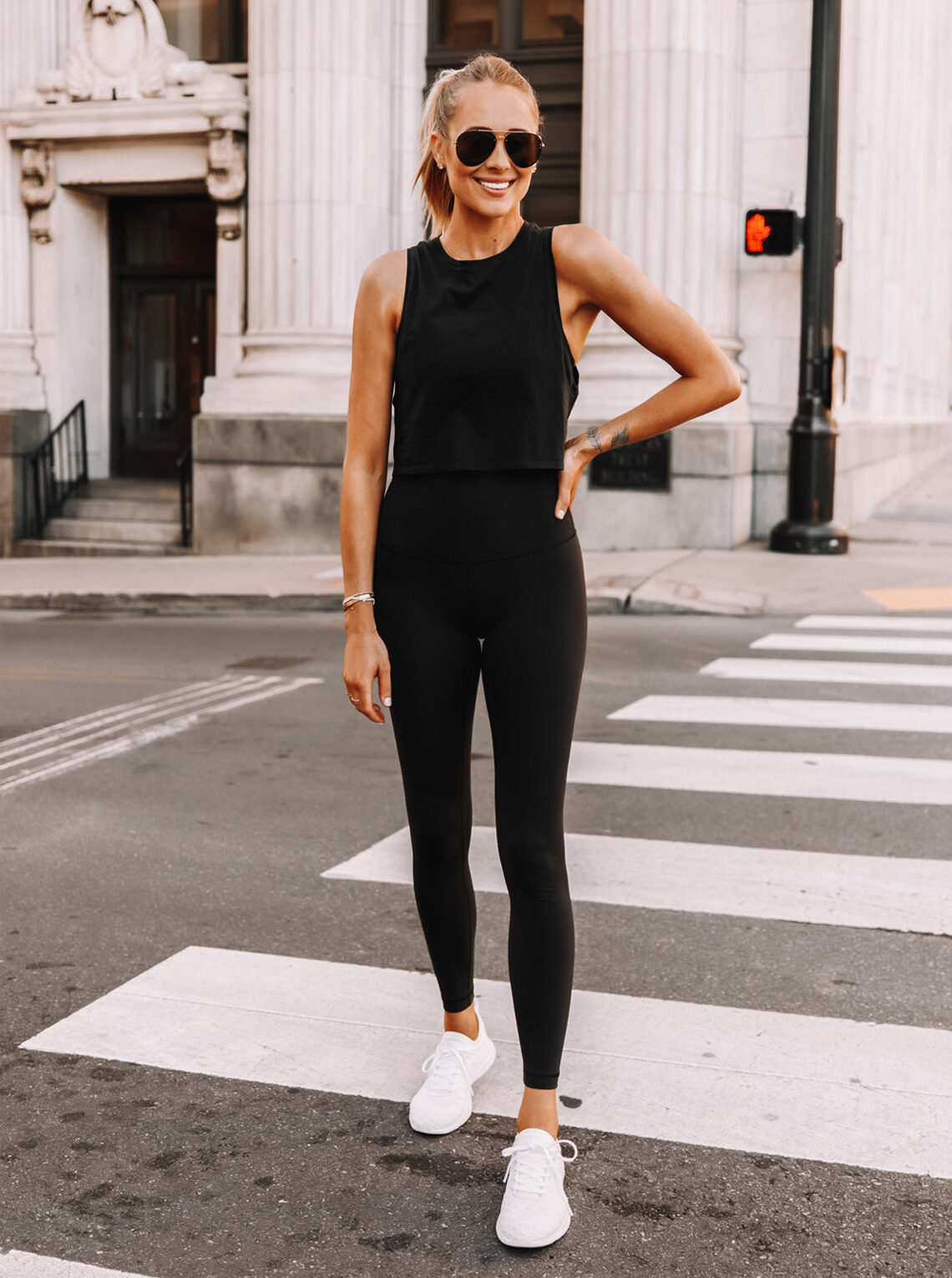 Fashon Jackson lululemon black outfit